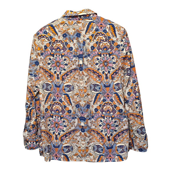 Talbots Button Up Shirt Womens Size Large Floral Paisley Print Maximalist Retro - Picture 2 of 10
